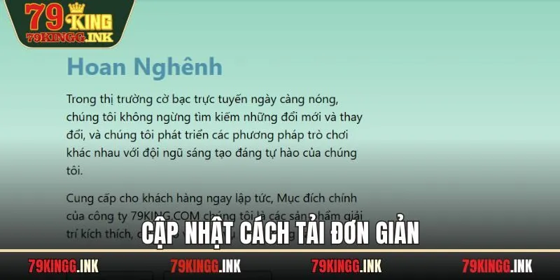 Cập nhật cách tải đơn giản