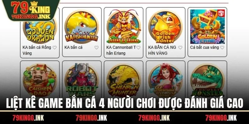 Liệt kê game bắn cá 4 người chơi được đánh giá cao